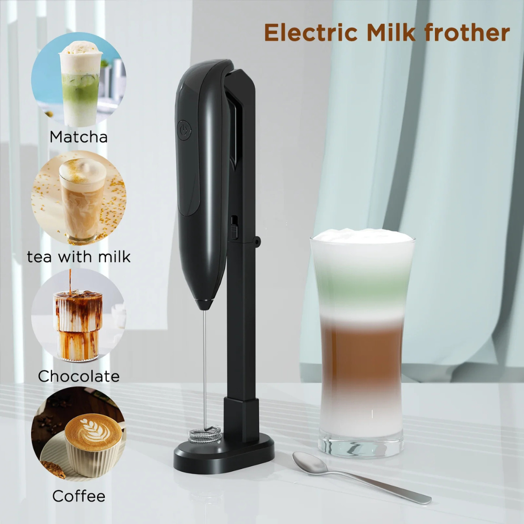 Mini batidora eléctrica y espumador de leche y café